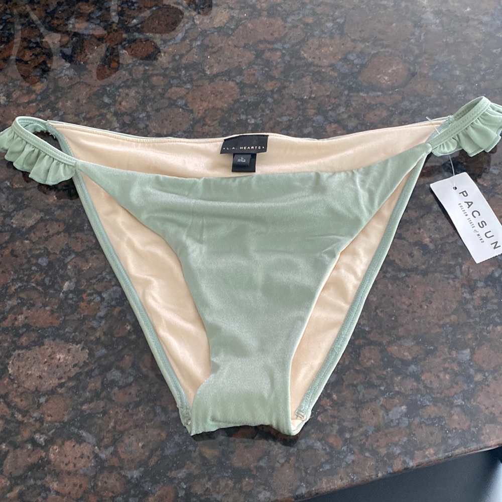 NWT bikini bottom sage color size LG by LA Hearts.